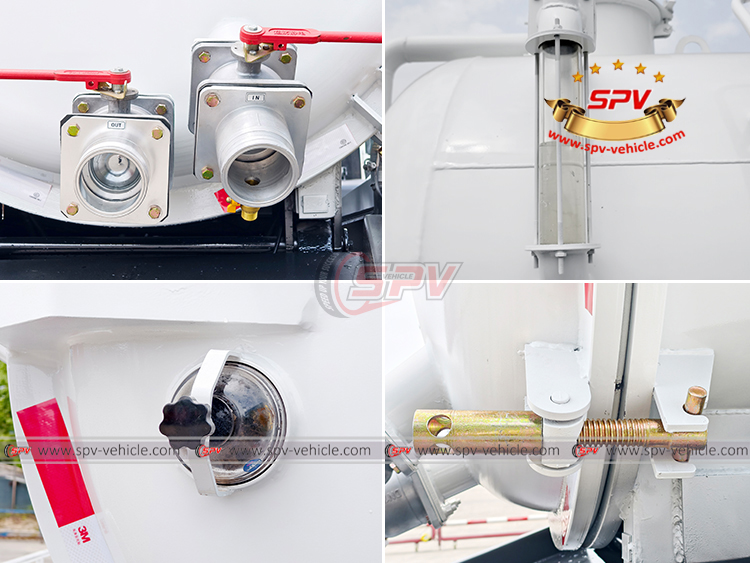 Valves and Liquid Level Tube for Waste Water Truck